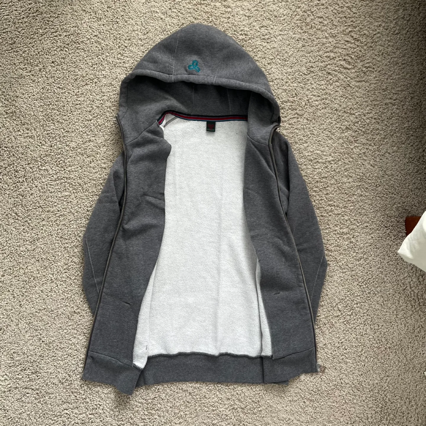 Aritzia TNA Long Length Grey Zip Up Drawstring Hoodie image indicator(7)