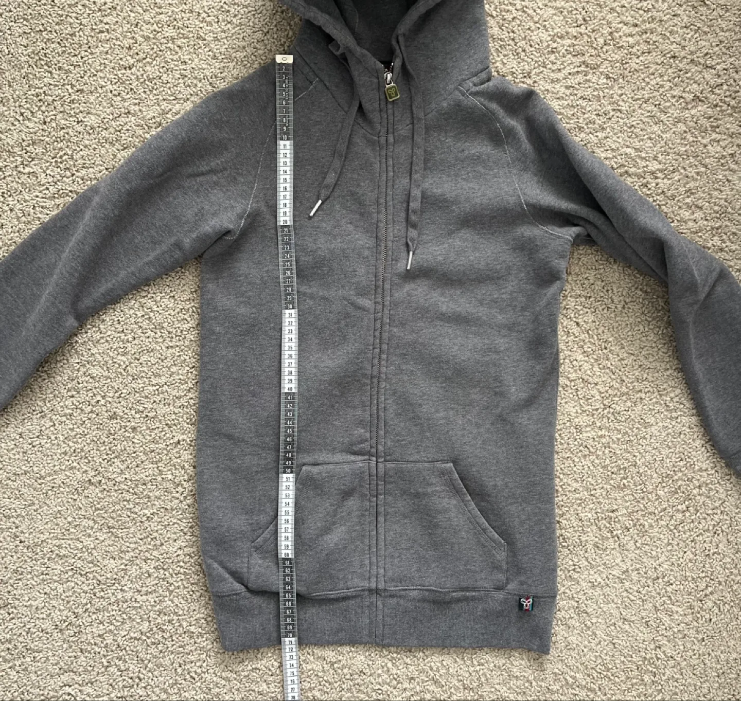 Aritzia TNA Long Length Grey Zip Up Drawstring Hoodie image indicator(8)
