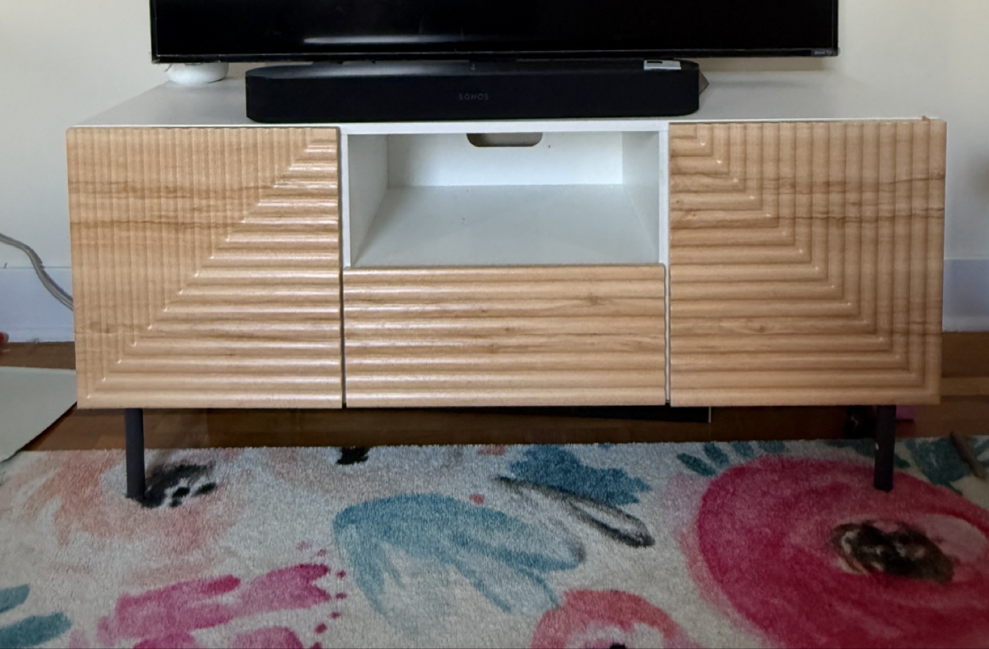 Modern TV Stand for 50" TVs - White & Wood