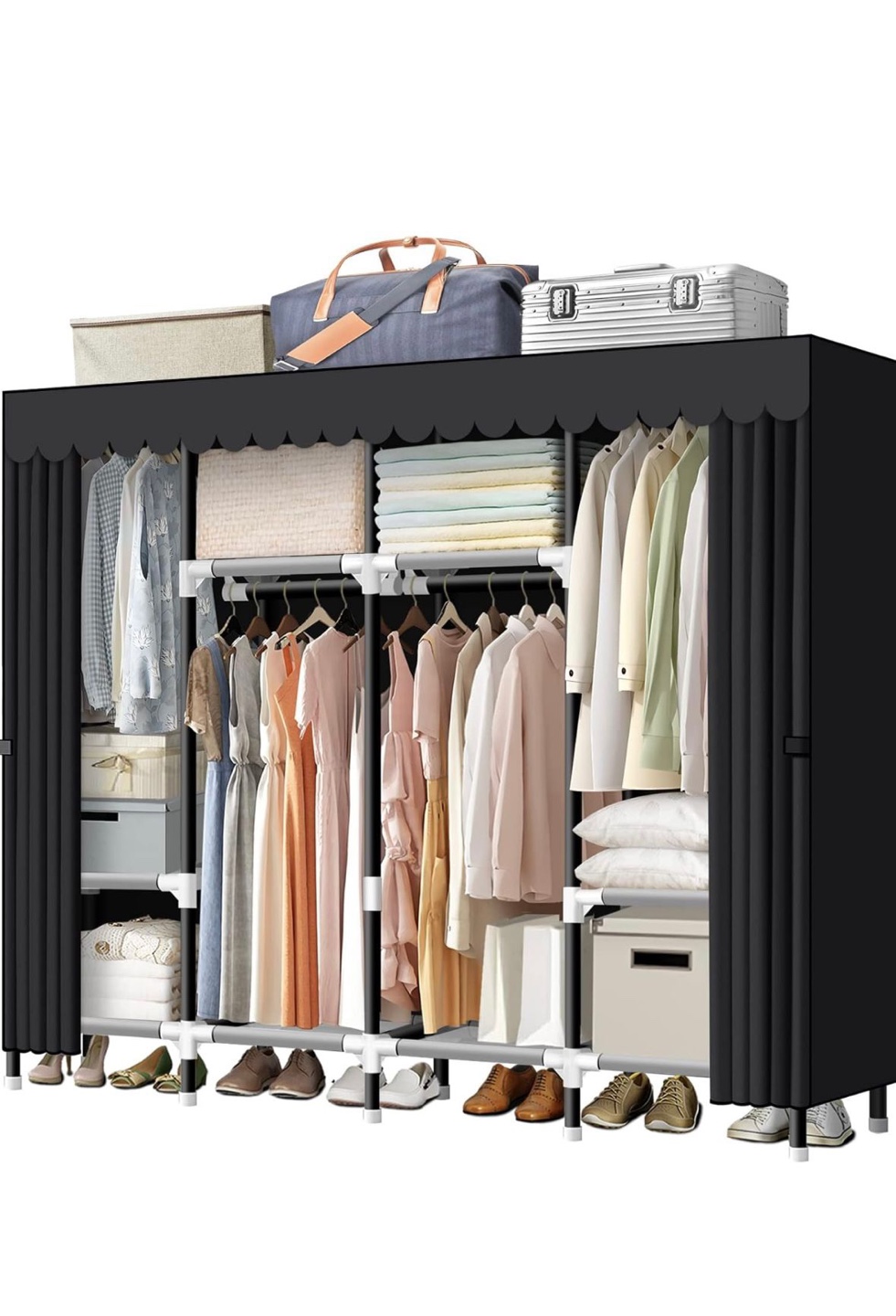 Large Closet Organizer with Hanging Rods and Shelves - photo 4