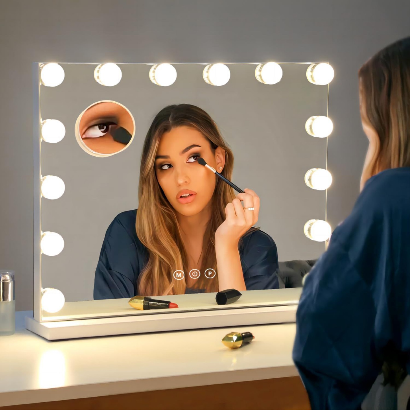 Vanity Mirror, Dimmable LED Bulbs, USB charging, 23”x18”