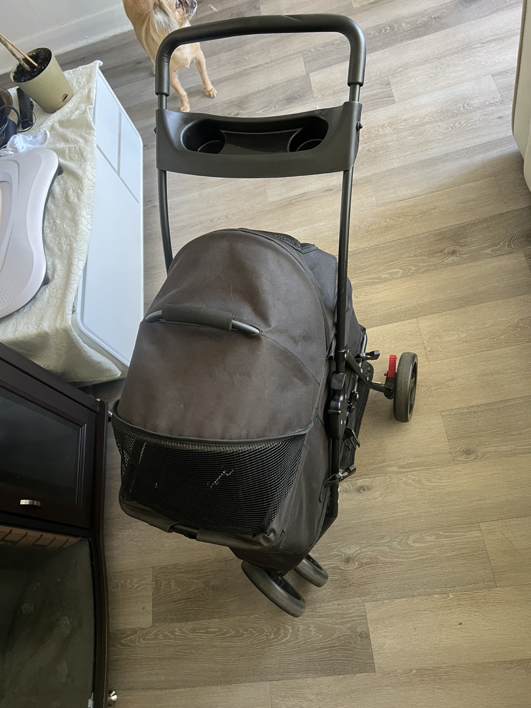 Pet stroller, black, foldable - photo 4