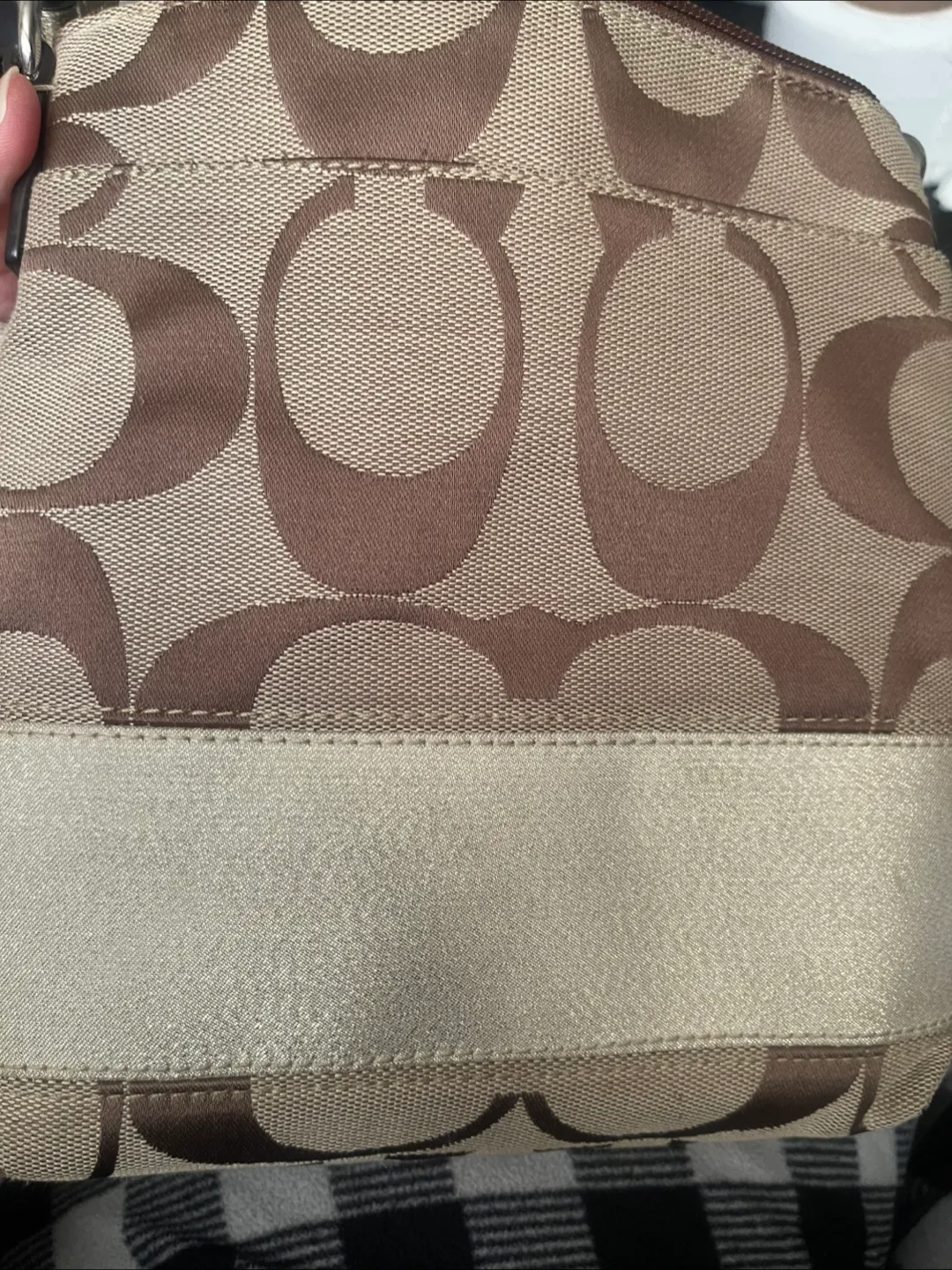 Coach Signature Brown and Beige Crossbody Bag image indicator(8)