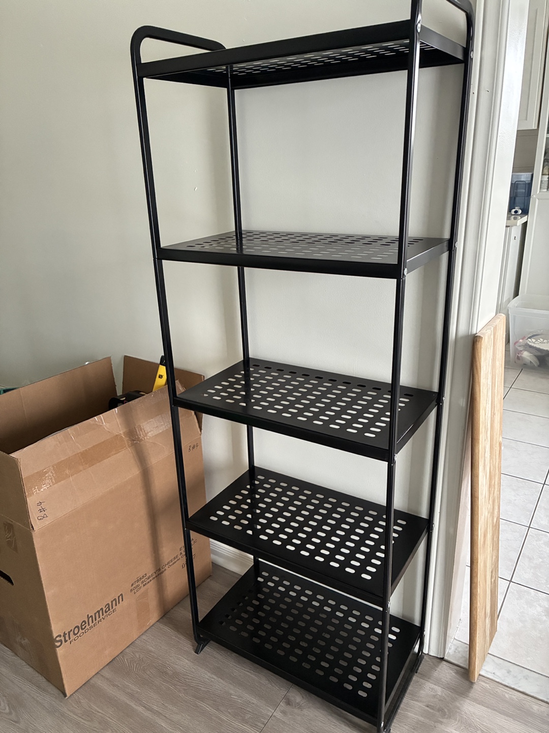 Black Metal 5-Tier Shelving Unit {also avl in white)