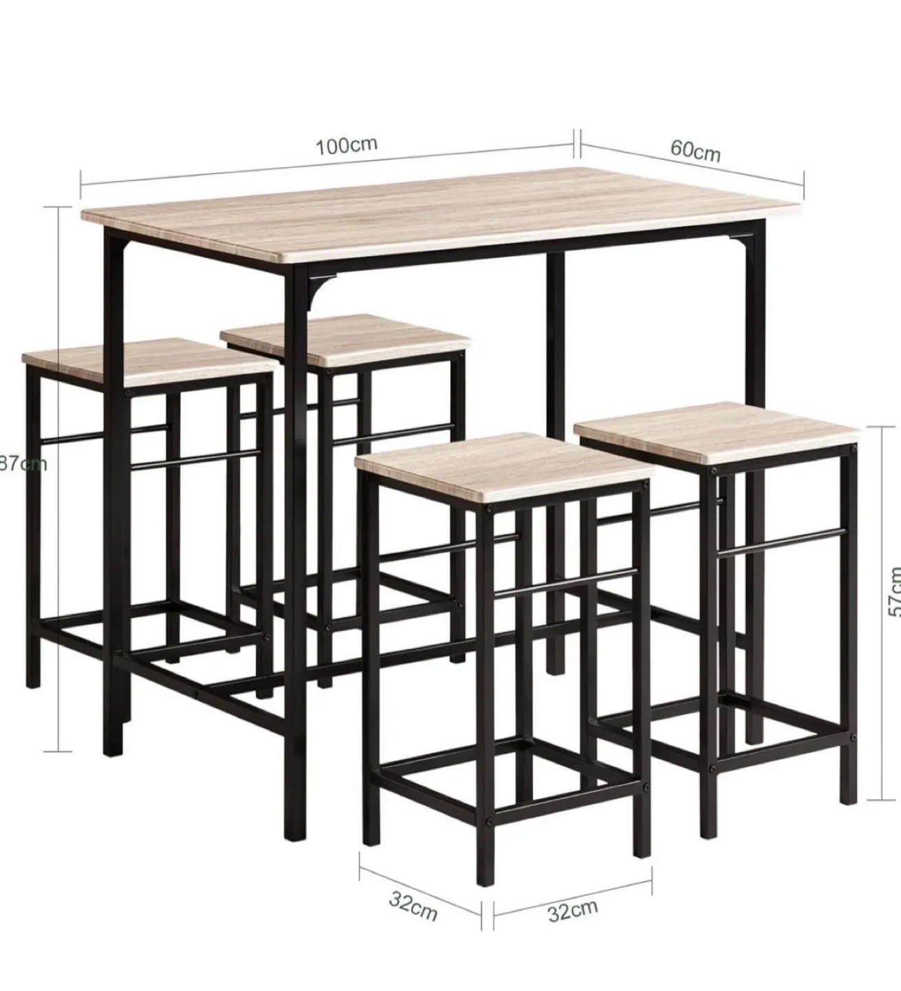 Kitchen Breakfast Table with 4 Stools image indicator(2)