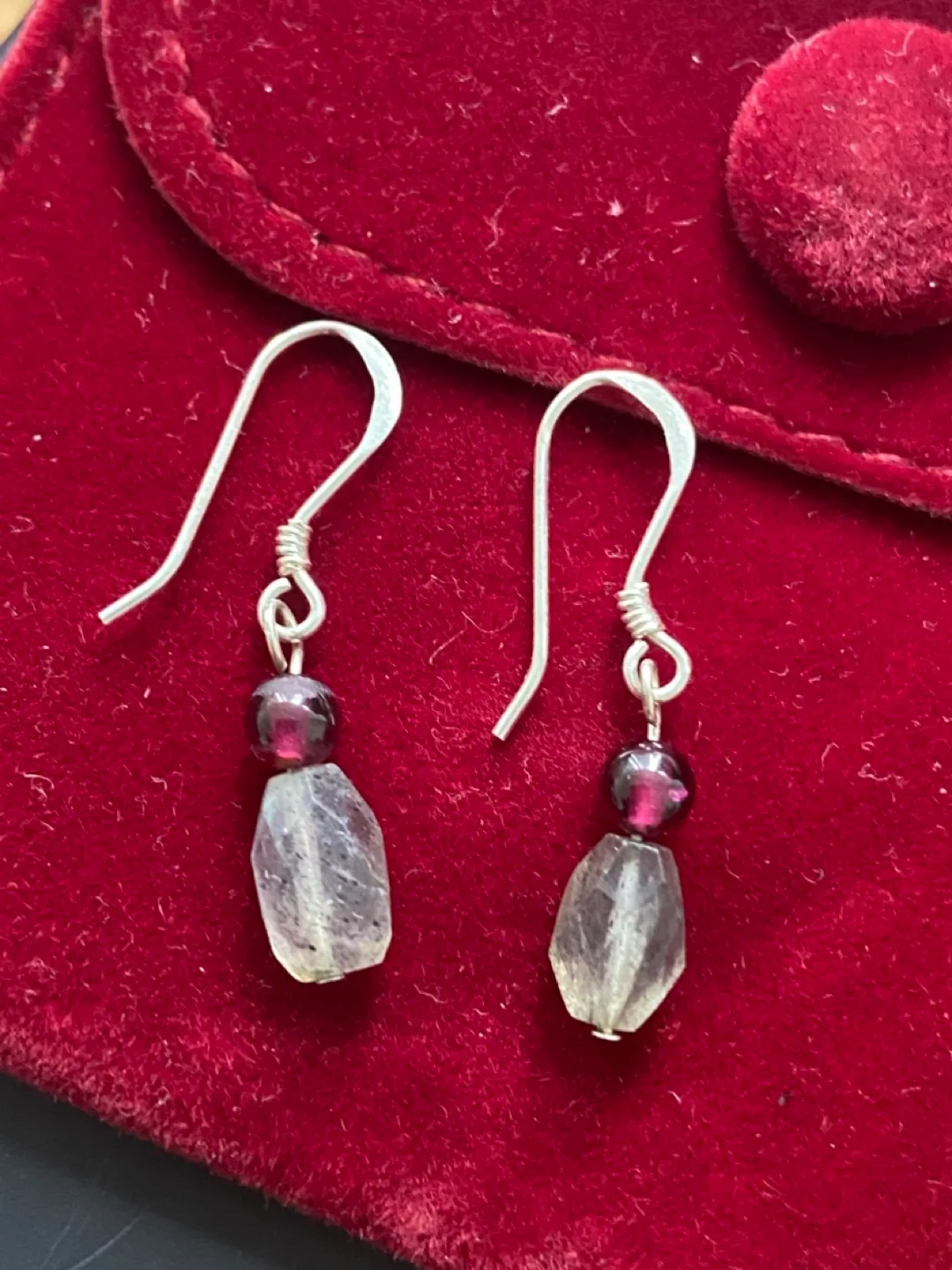 Garnet with Tourmalinated Quartz Earrings image indicator(2)