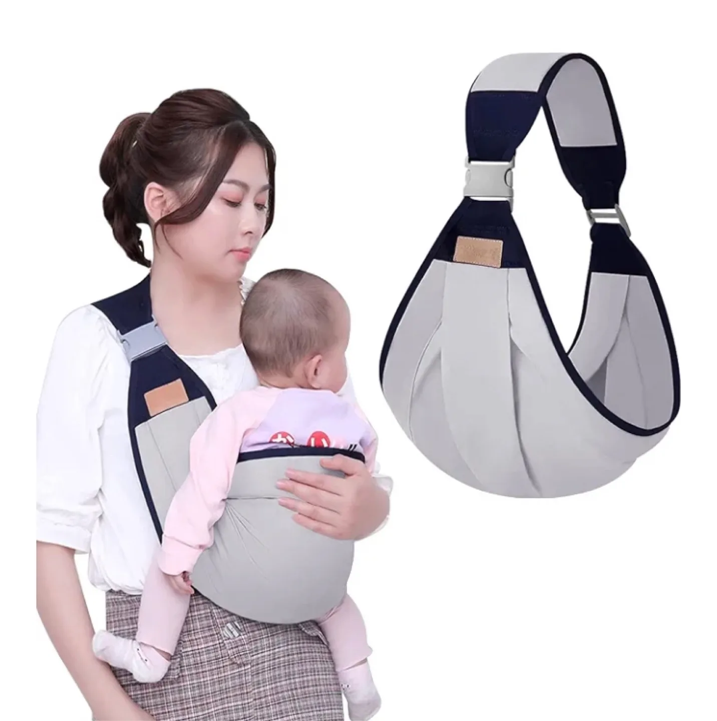 Baby Sling Carrier - Grey and Navy image indicator(2)