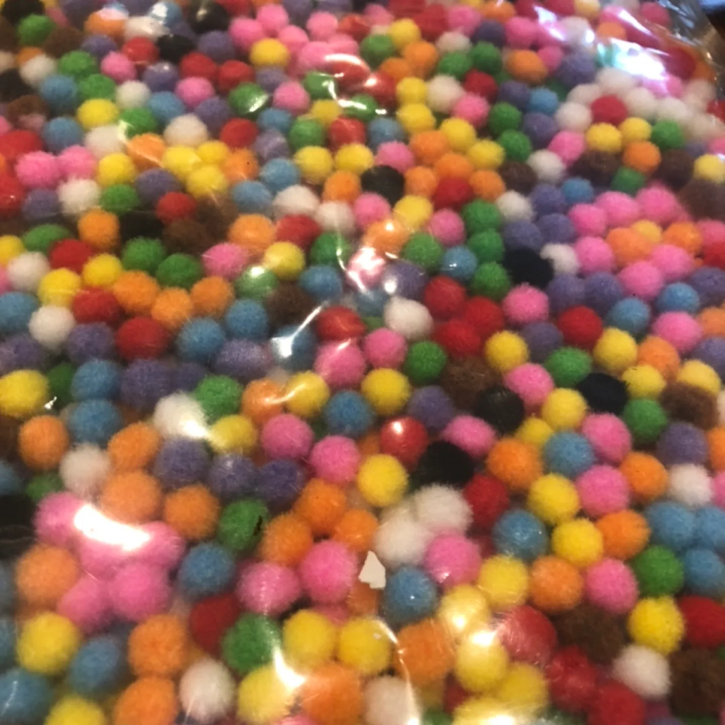 Large Bag of Multicoloured Pom Poms image indicator(2)