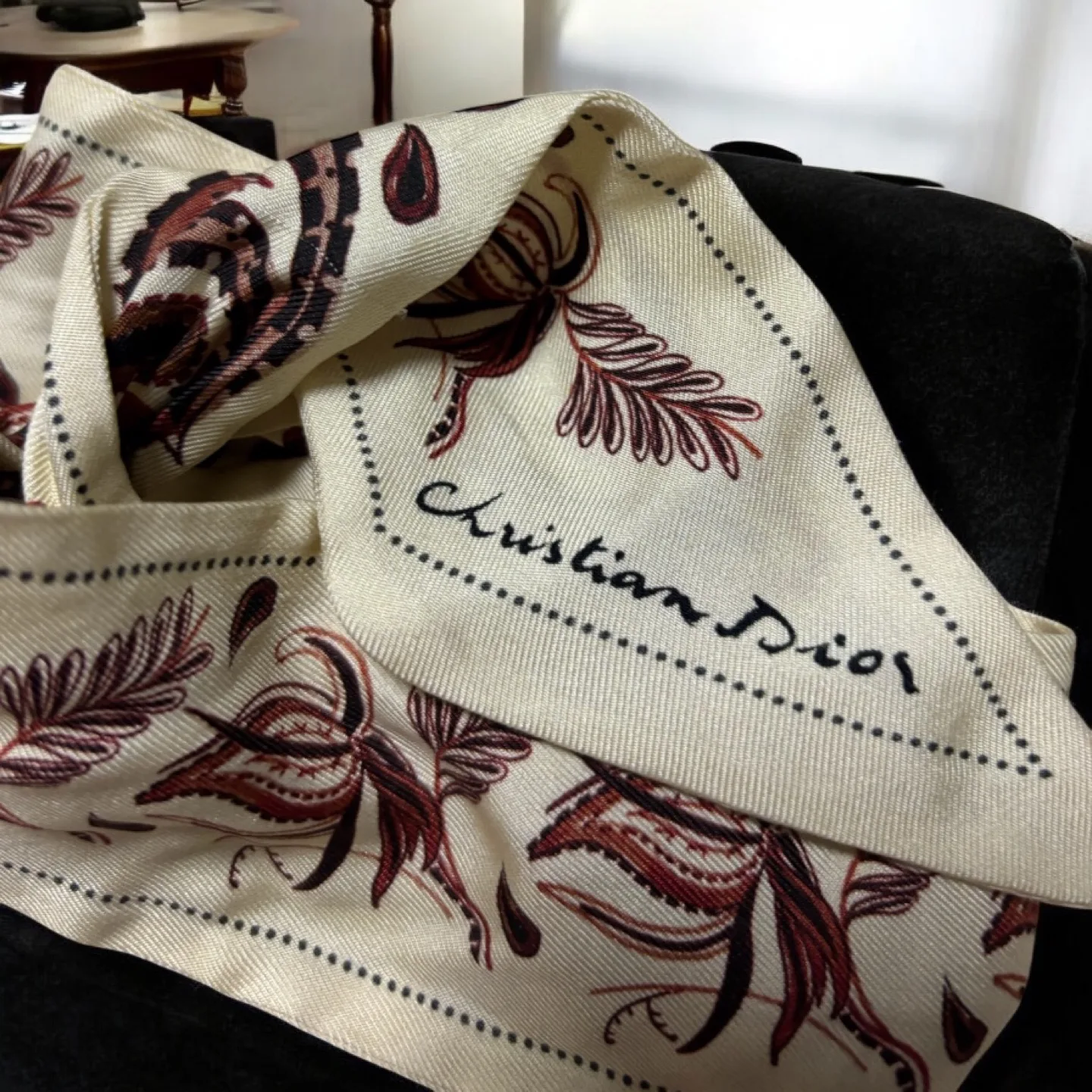 Christian Dior Silk Scarf - Vintage Paisley Print image indicator(2)
