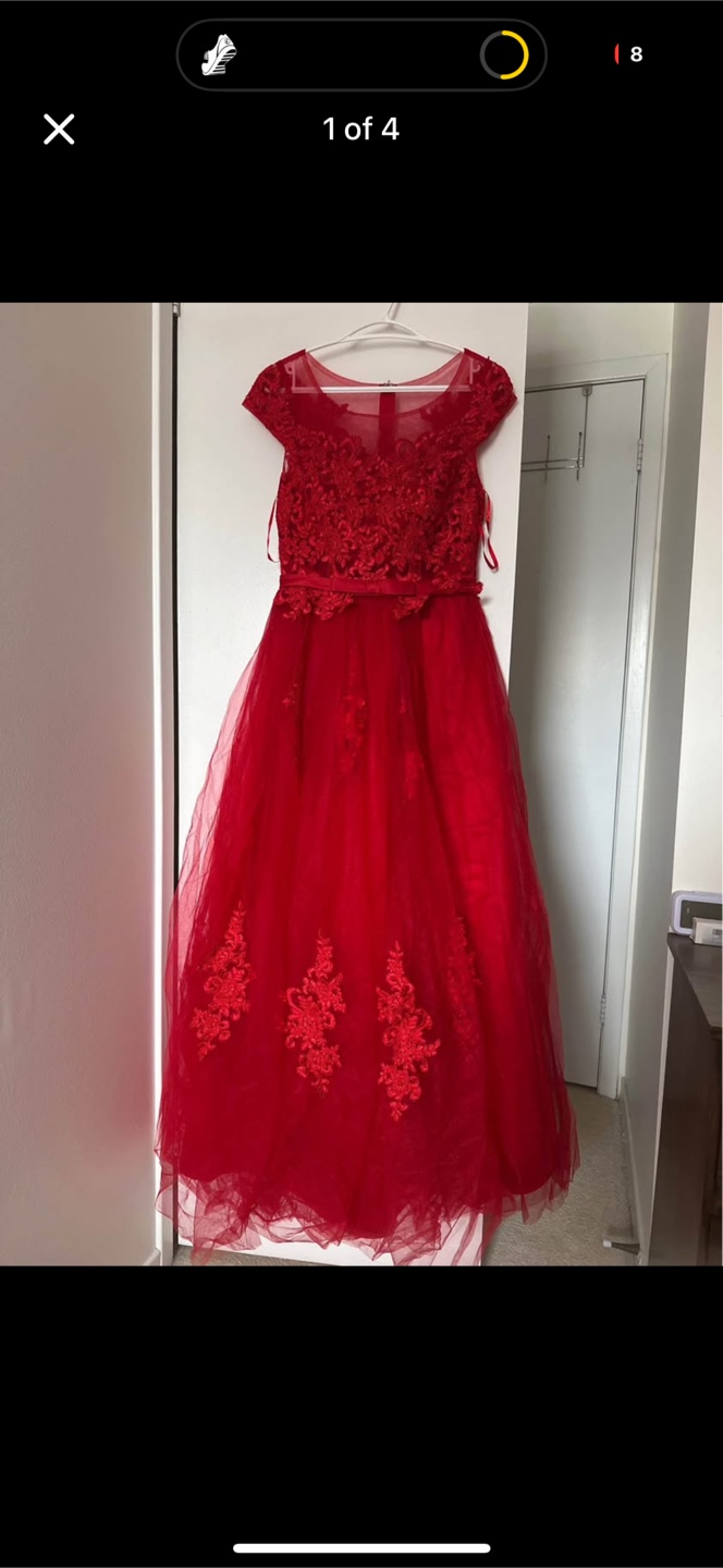 Stunning Red Lace Formal Gown