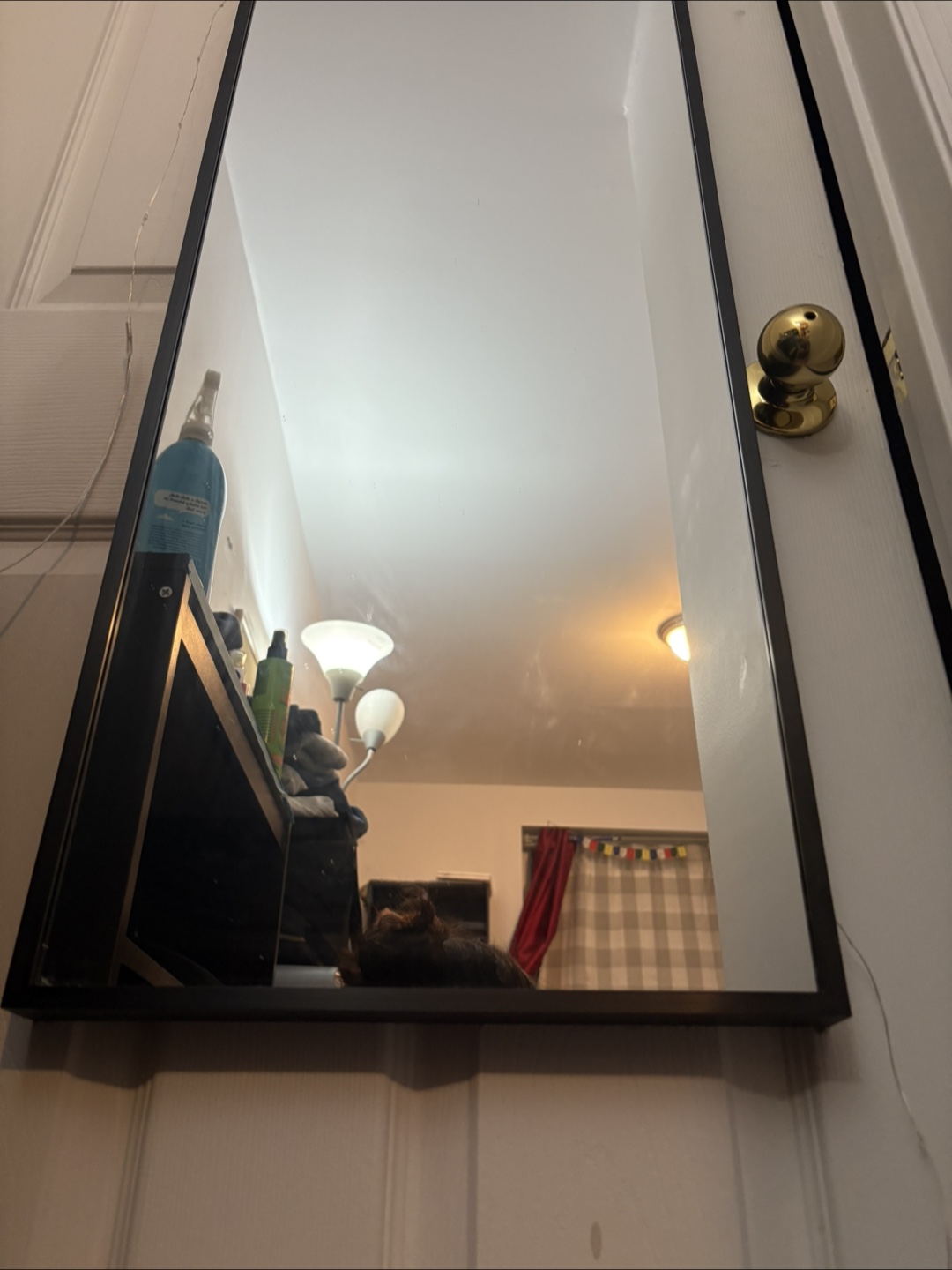 Black Framed Over-the-Door Mirror - photo 2