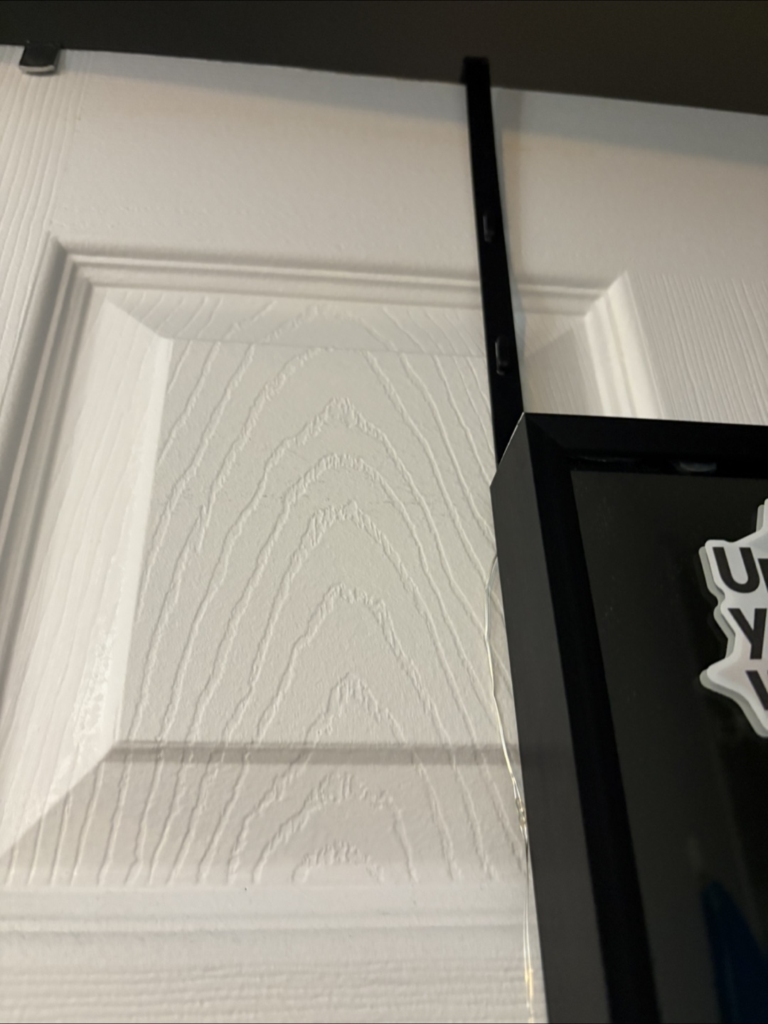 Black Framed Over-the-Door Mirror
