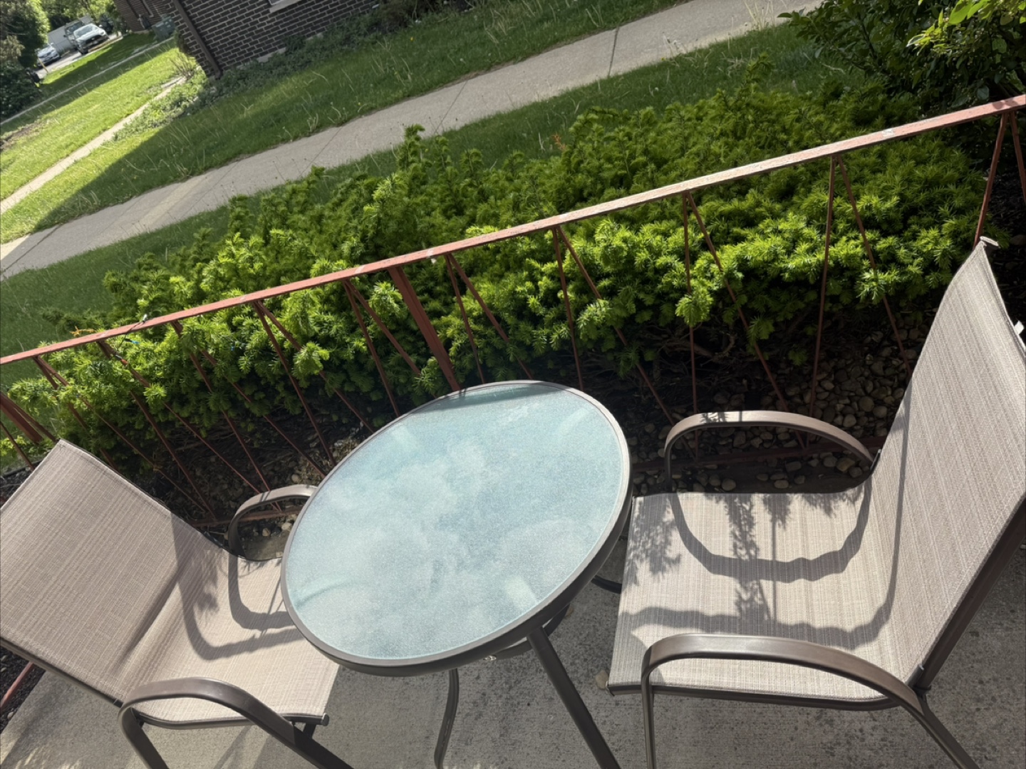 3-Piece Patio Set with Glass Top Table
