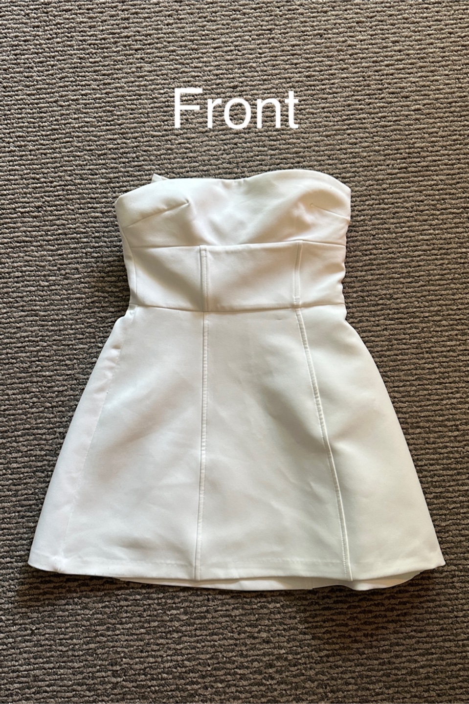 White strapless mini dress with large bow detail - photo 2