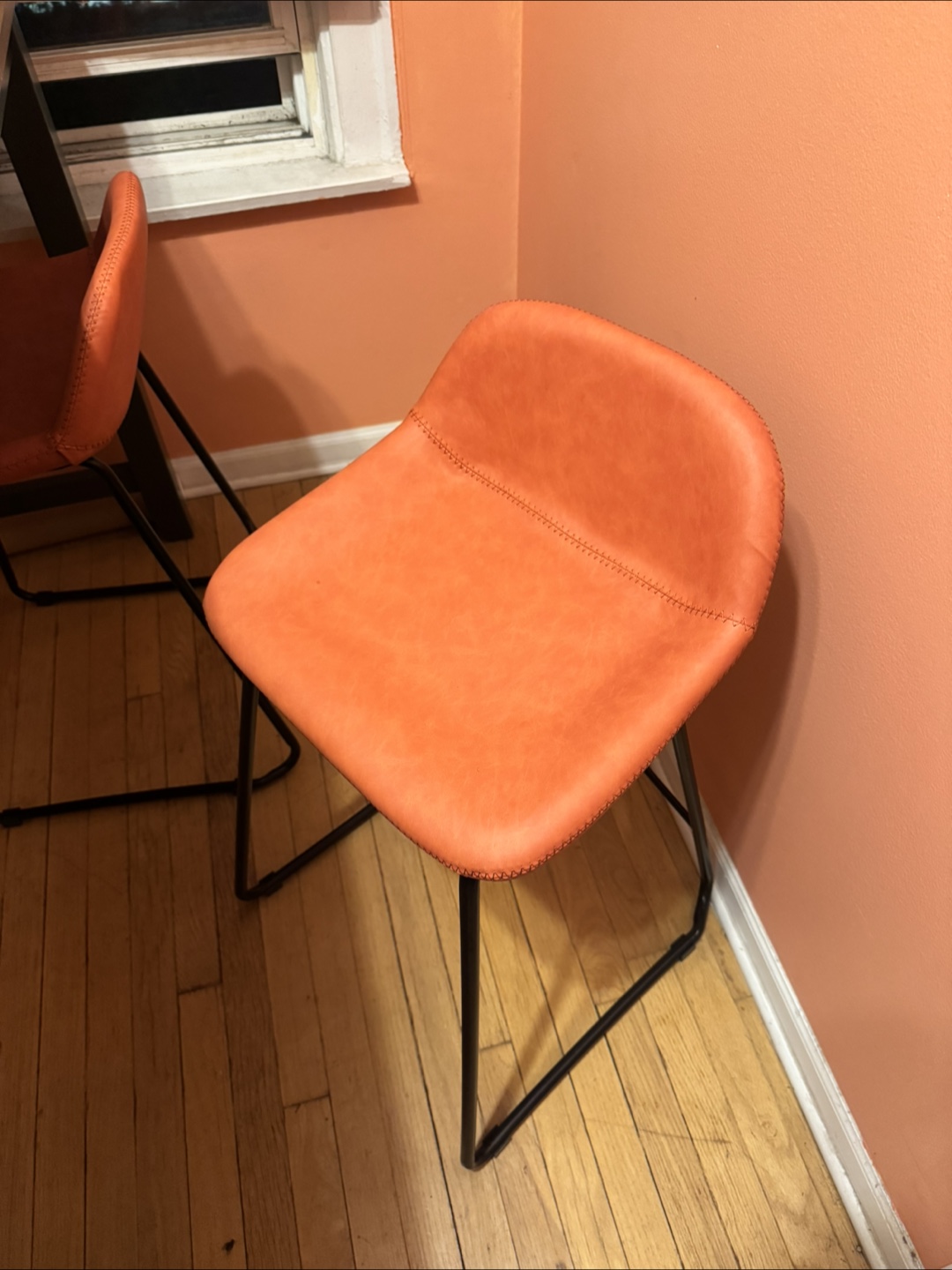 Set of Four Burnt Orange Counter Height Stools - photo 3