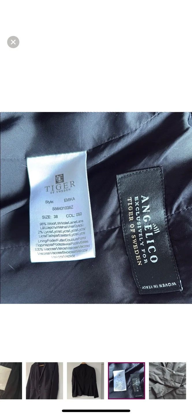 Tiger of Sweden Black Blazer Size 38 image indicator(5)