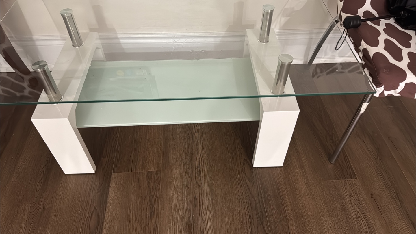 Glass top coffee table