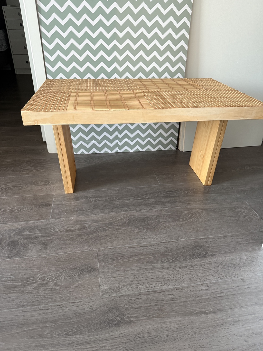 Unique Wooden Coffee Table with Bamboo Top - photo 3