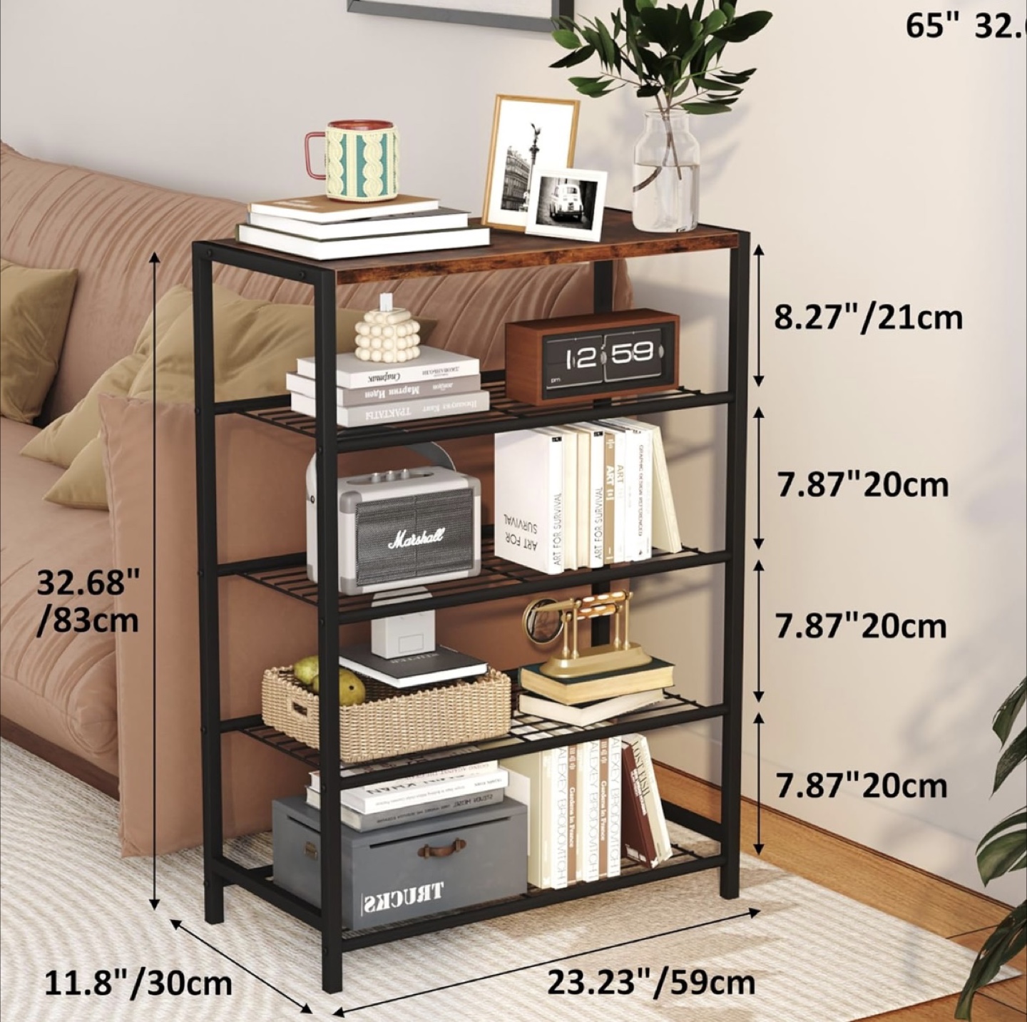 Industrial Style 5-Tier Shoe Rack - photo 2