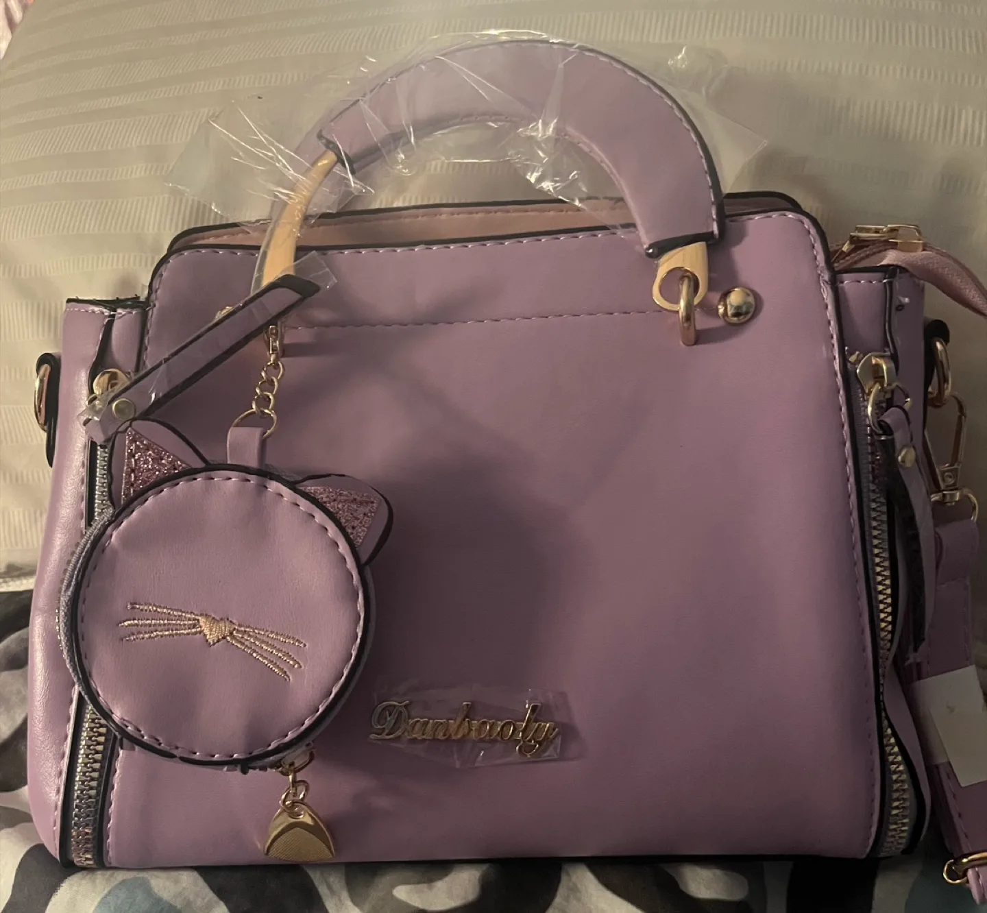 Lilac Darbooby Handbag with Cat Charm image indicator(2)