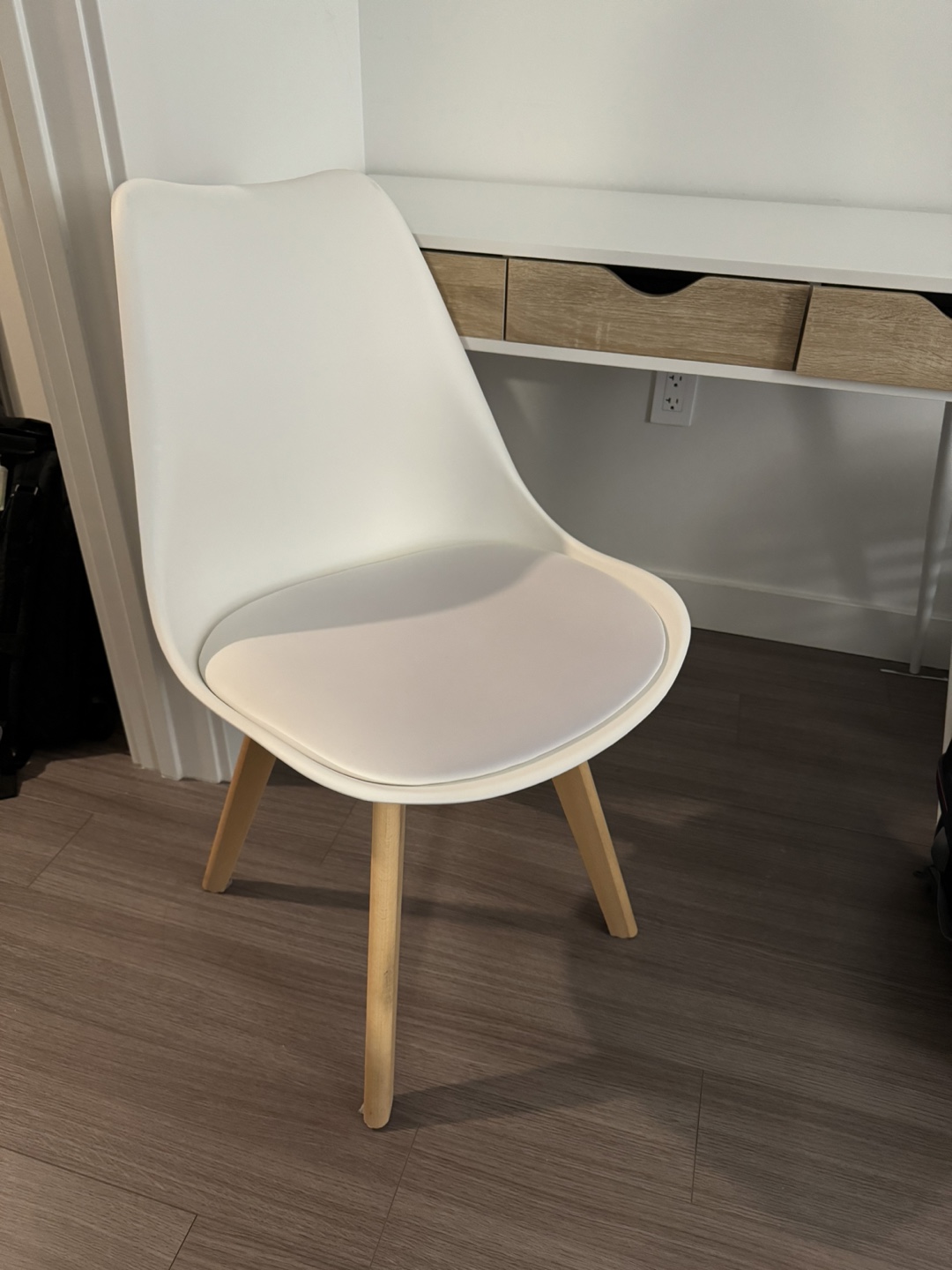 White Desk with Three Drawers and Chair - photo 4