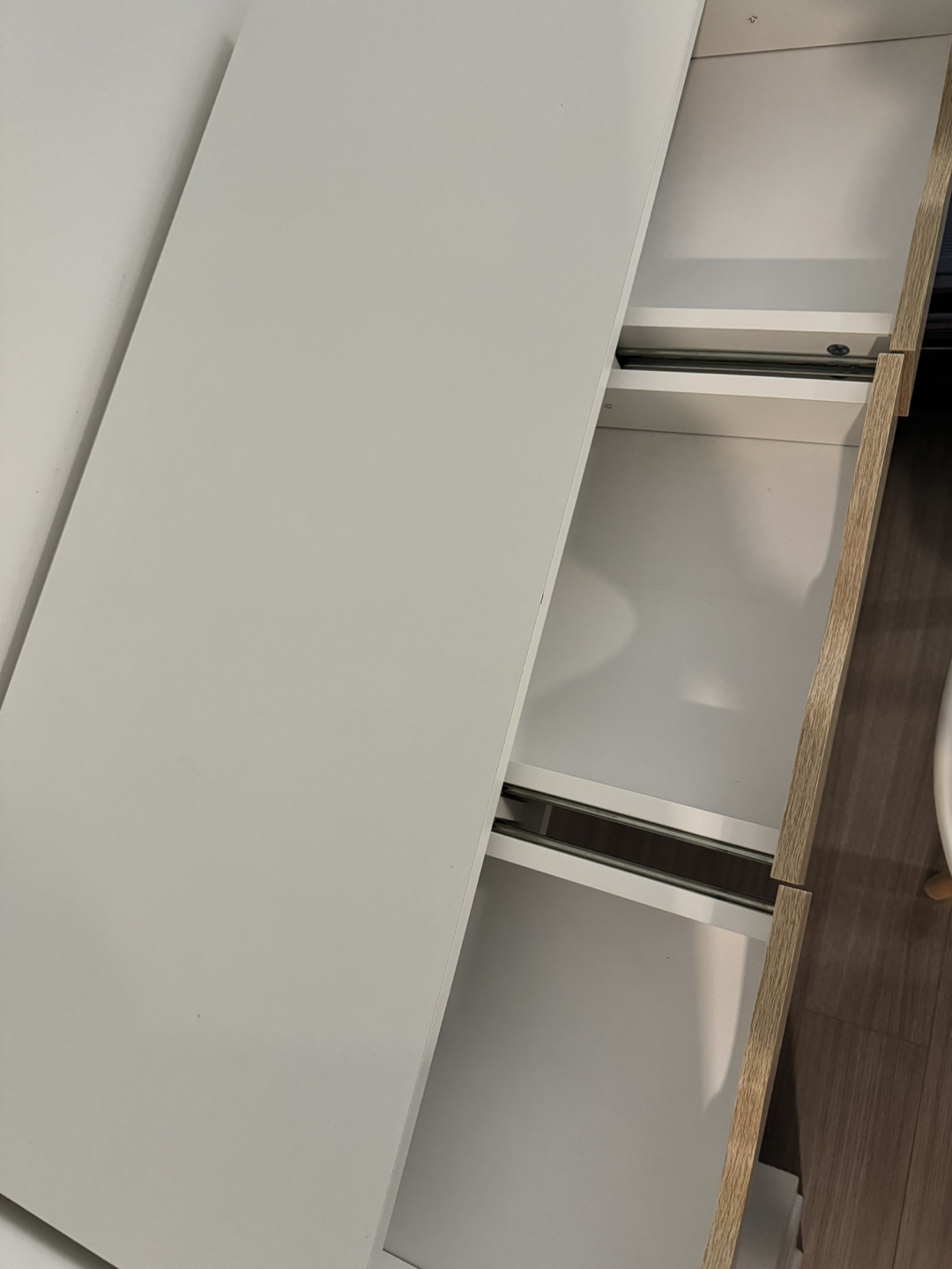 White Desk with Three Drawers and Chair - photo 3