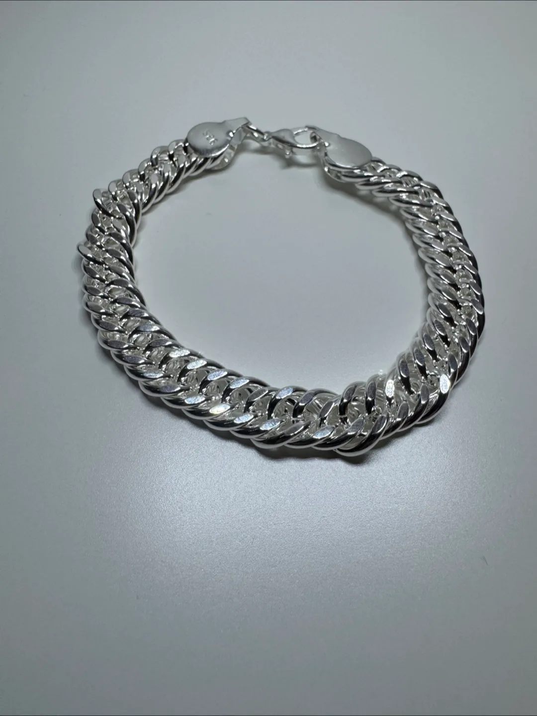 Men's 925 Stamped Sterling Silver Cuban Link Bracelet thumbnail