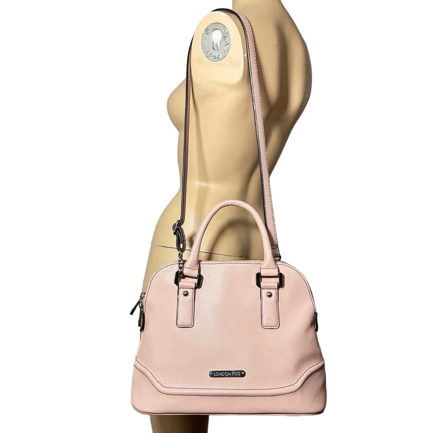 London Fog Pink Dome Satchel Handbag image indicator(5)