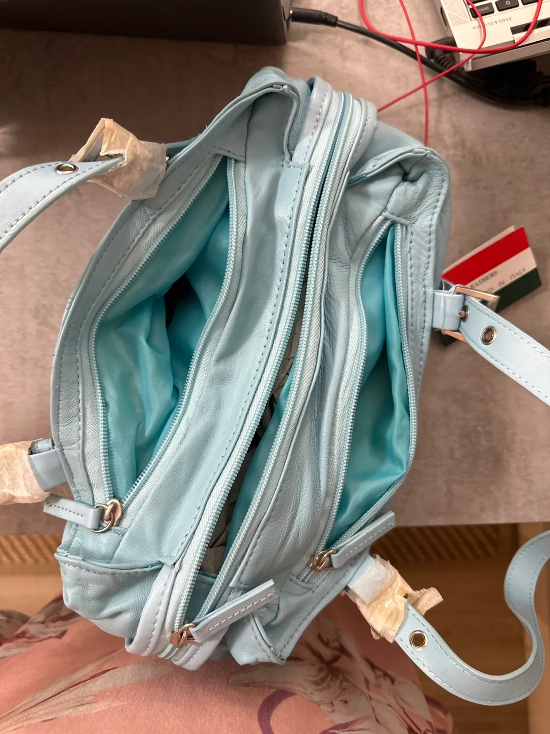 Light Blue Leather Handbag thumbnail