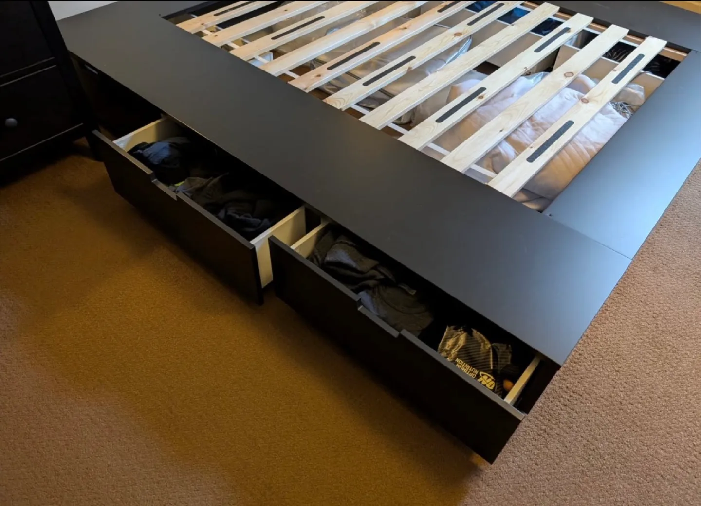Queen Platform Bed Frame with six Storage Drawers thumbnail