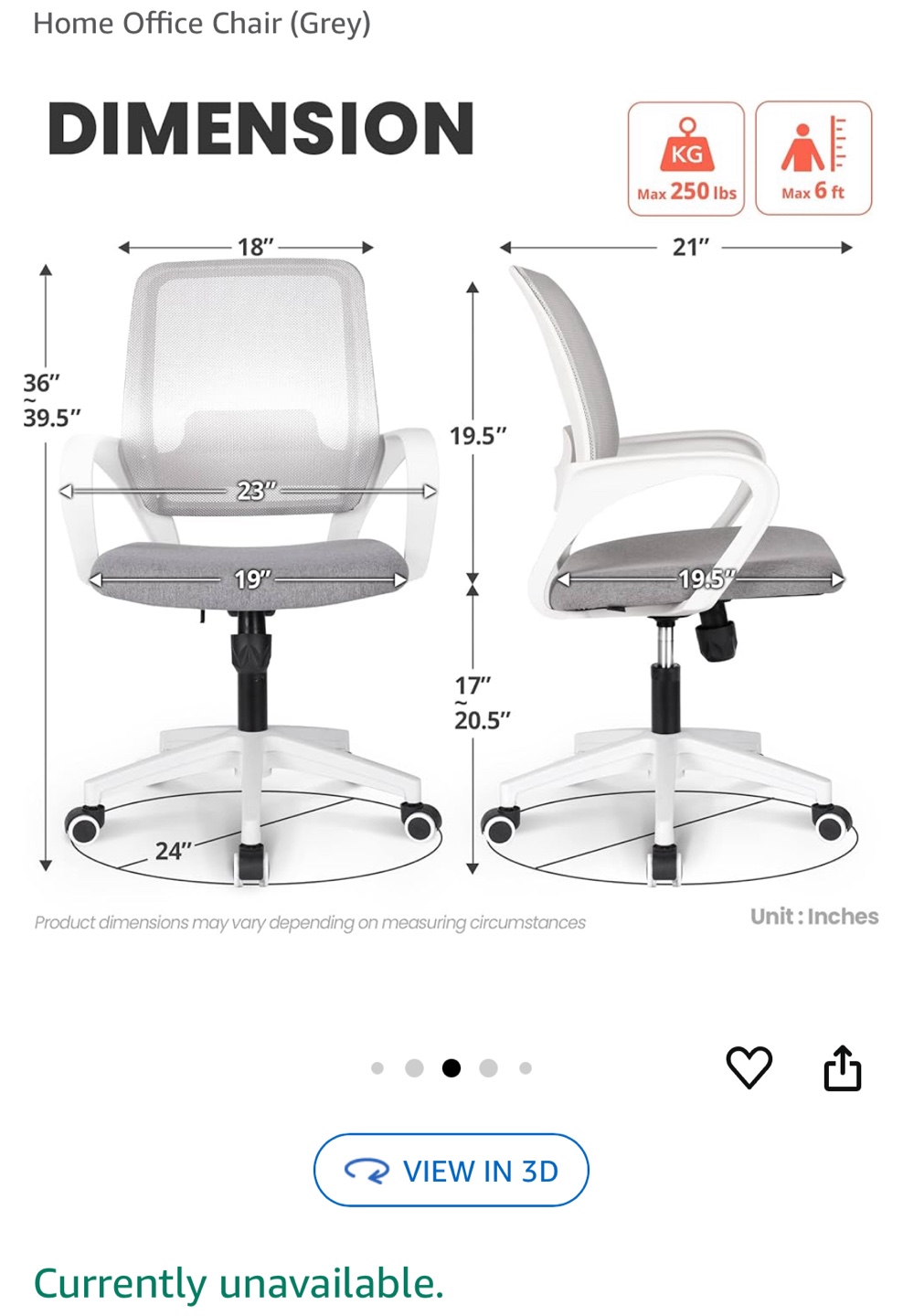 White/Grey Mesh Office Chair