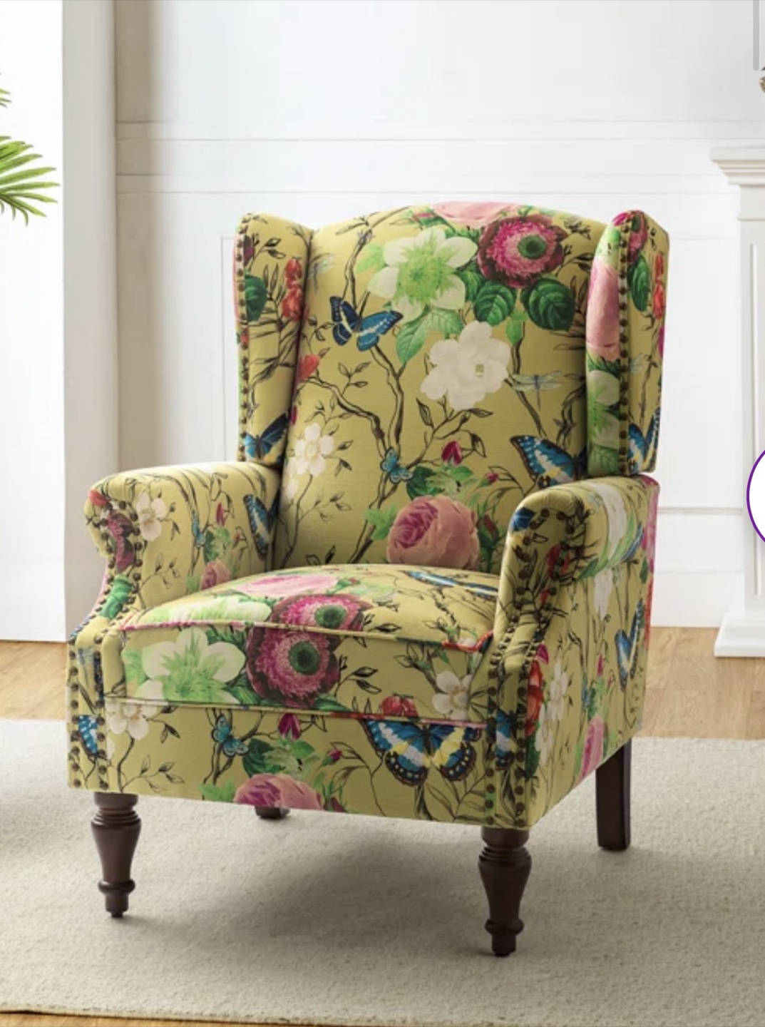 Anndi Upholstered Wingback Accent Chair