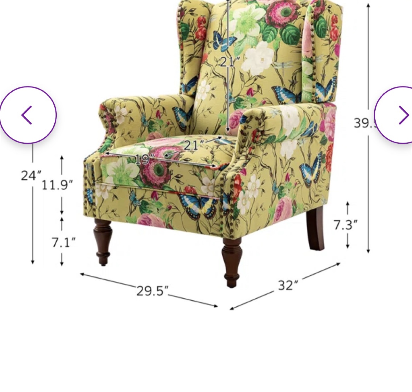 Anndi Upholstered Wingback Accent Chair - photo 3