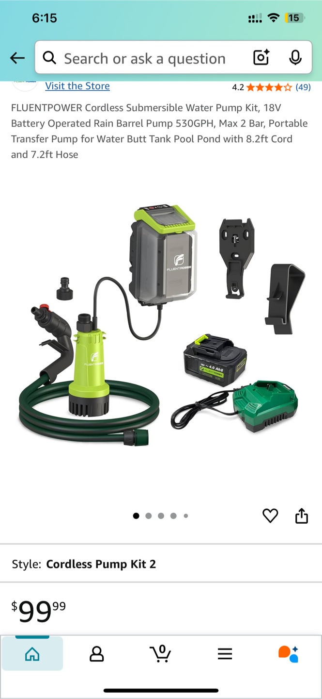 FLUENTPOWER Submersible Battery Water Pump Kit