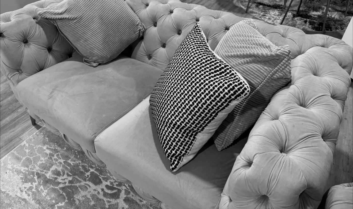 Grey Velvet Button Tufted Sofa - photo 2