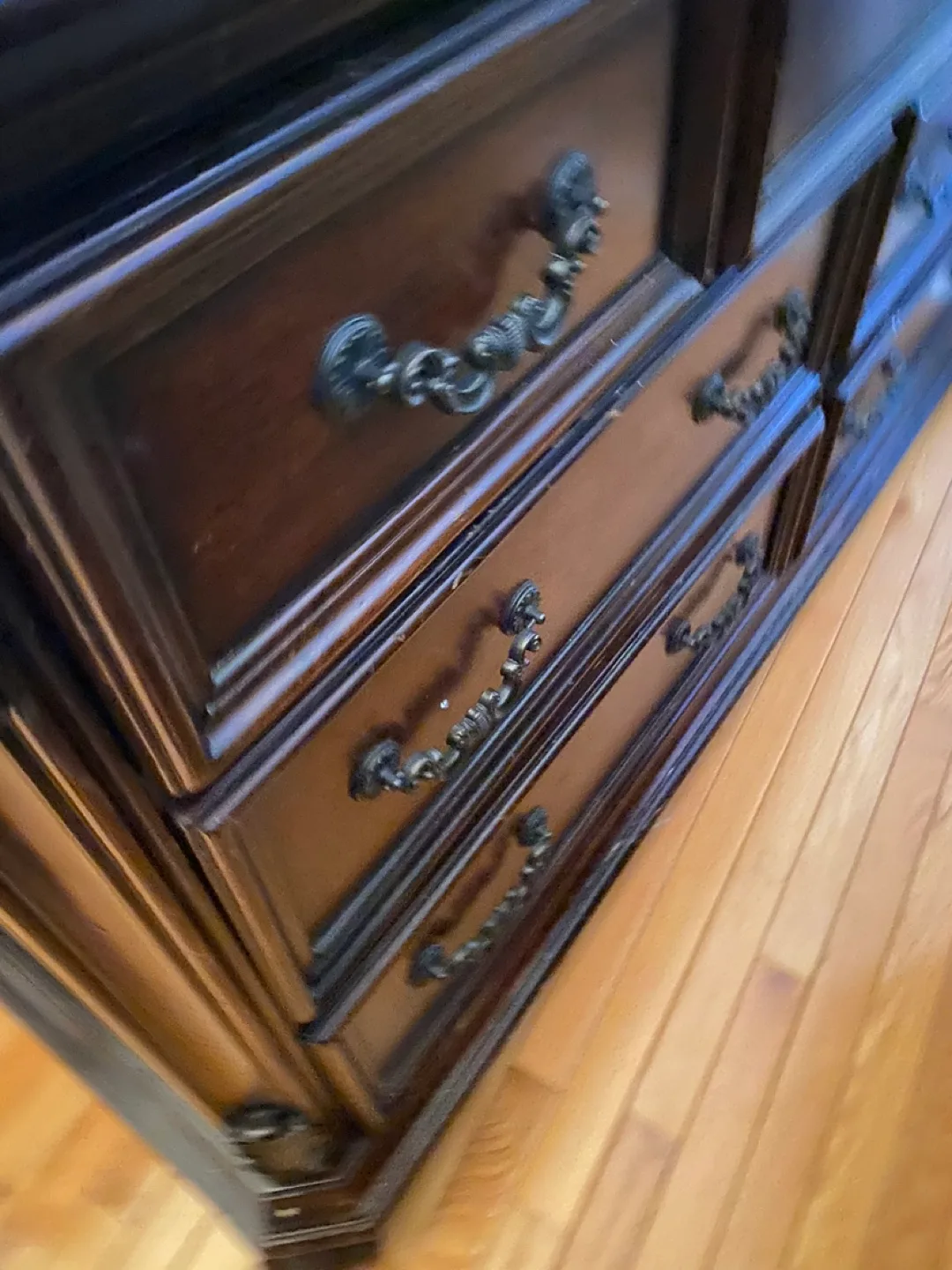 Dark brown wooden dresser thumbnail