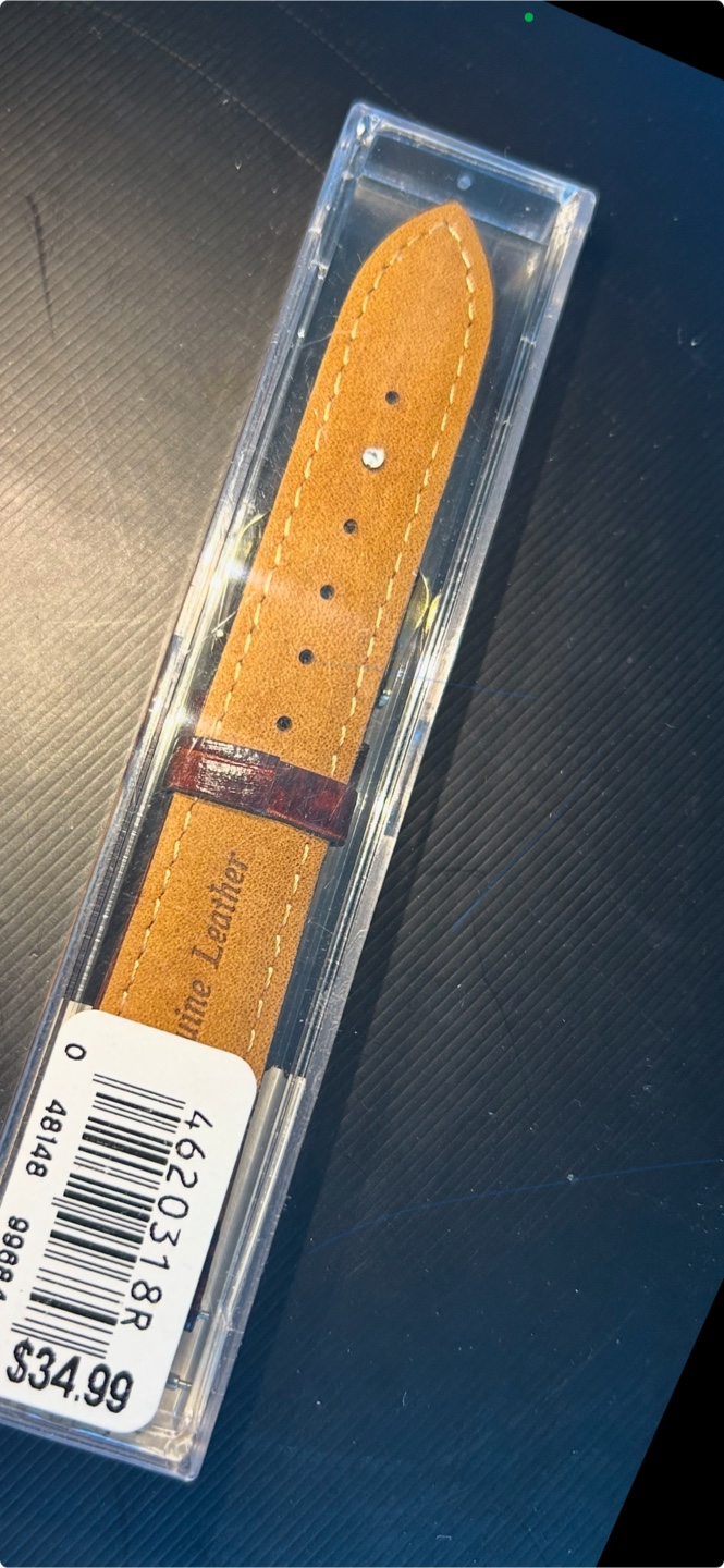 Water Bridge Genuine Leather Watch Band - Brown, 18mm - photo 2