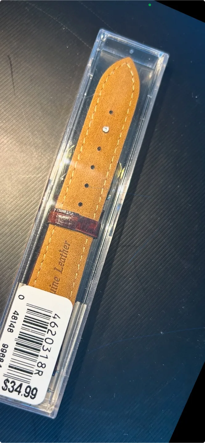 Water Bridge Genuine Leather Watch Band - Brown, 18mm image indicator(2)