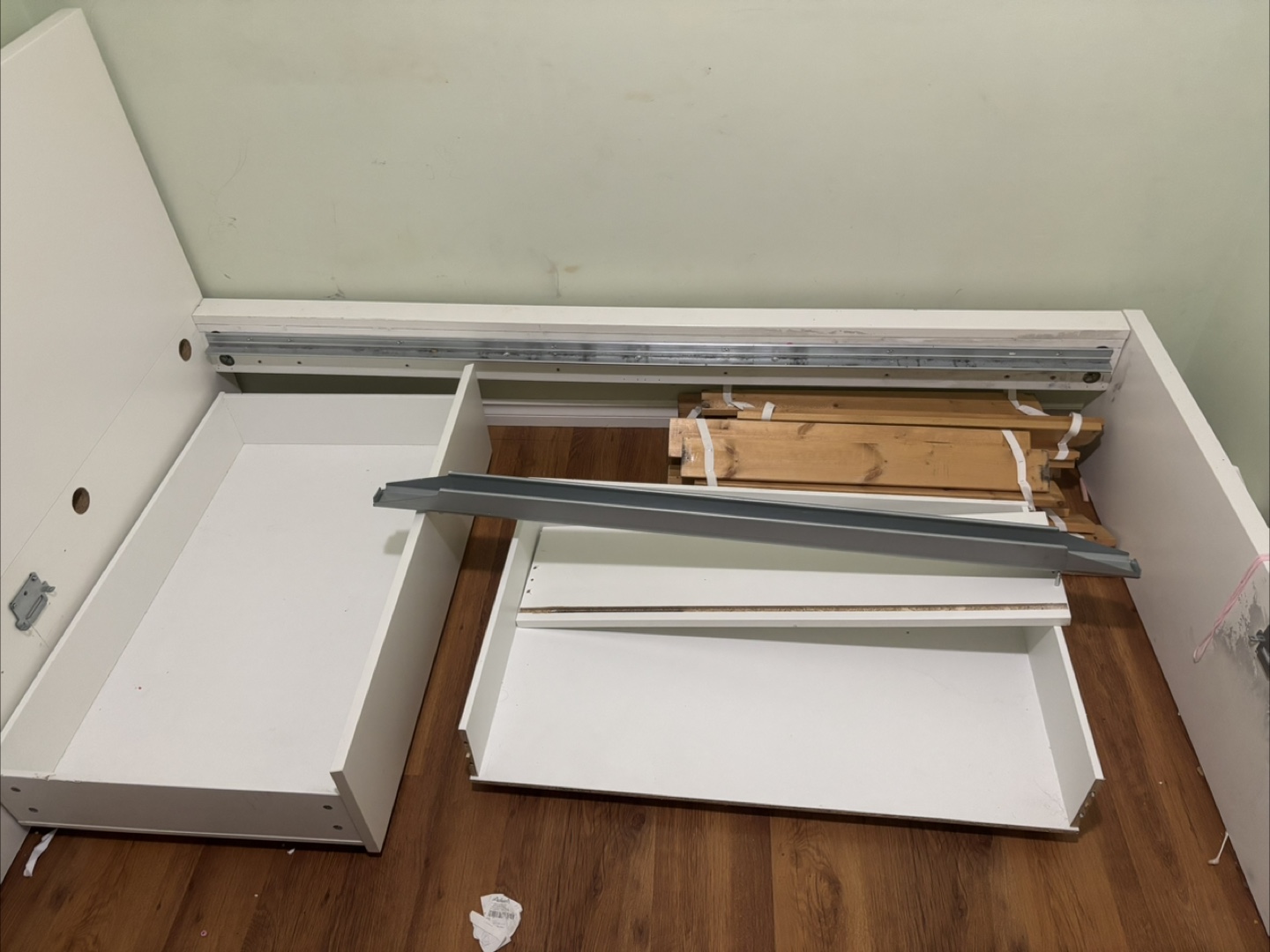Queen size IKEA MALM White Bed Frame with Drawers - Disassembled - photo 3