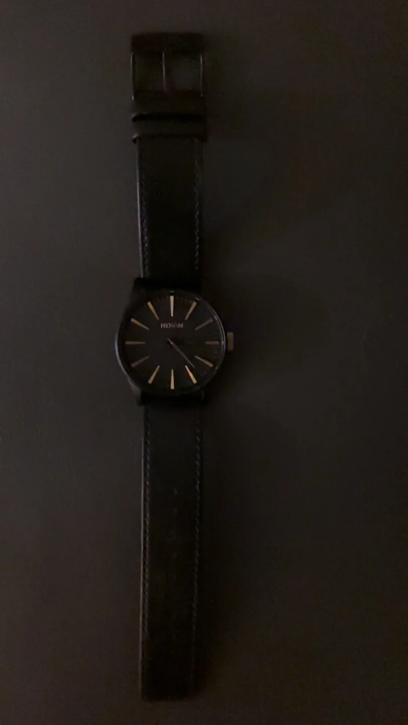 Nixon Black Leather Men’s Watch thumbnail