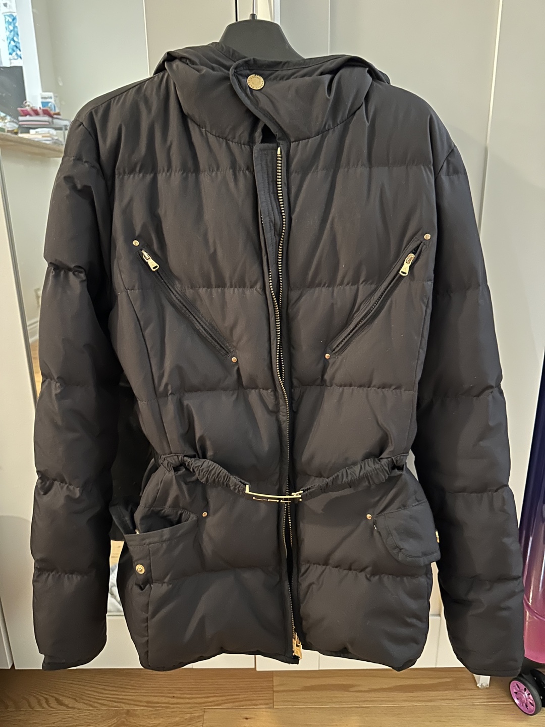 Lauren Ralph Lauren Black Puffer Jacket with Belt - photo 3