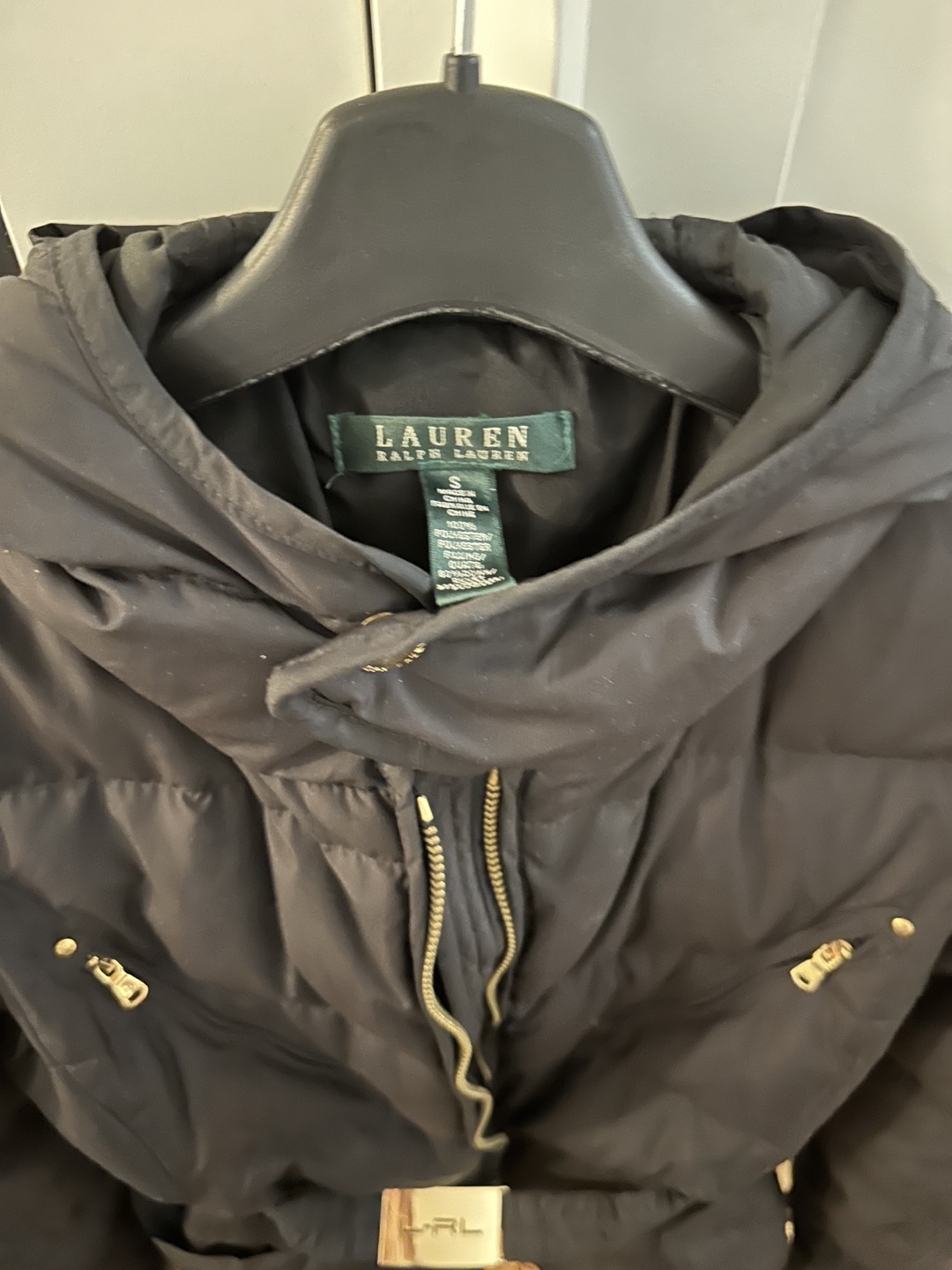 Lauren Ralph Lauren Black Puffer Jacket with Belt - photo 2