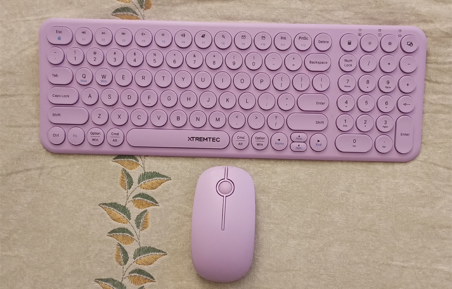 Lavender Wireless Keyboard and Mouse Combo