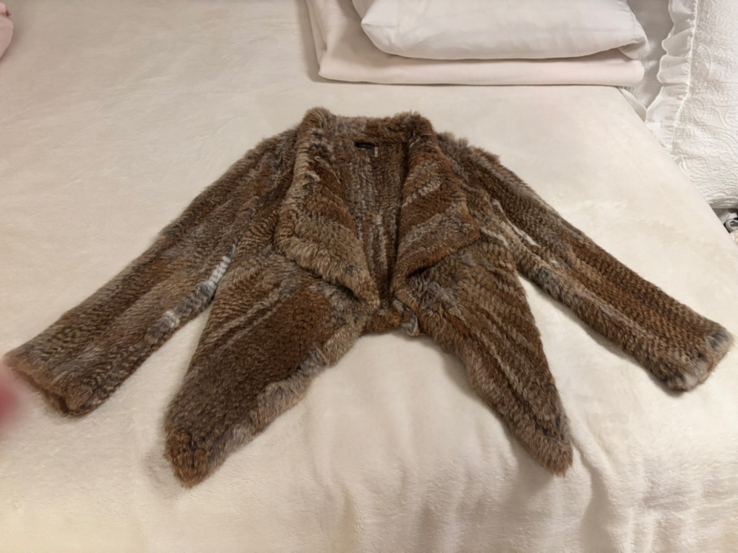 Brown faux fur cardigan - photo 2