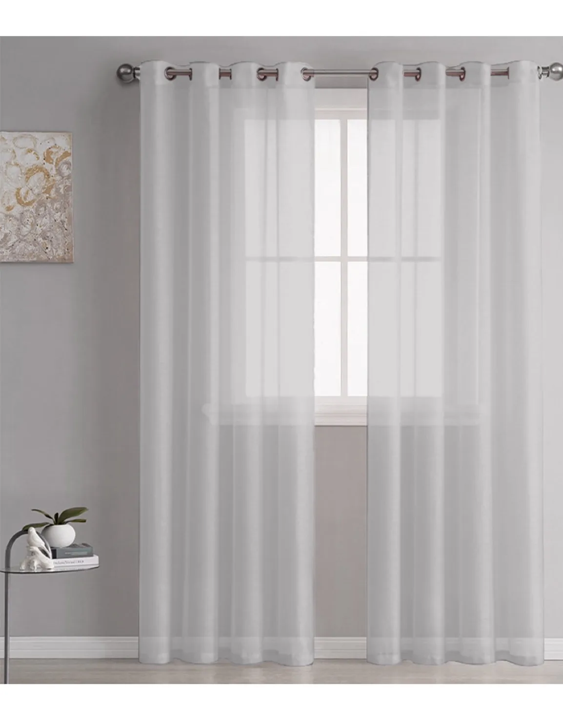 Sheer Curtains Panels - White (4pcs) thumbnail