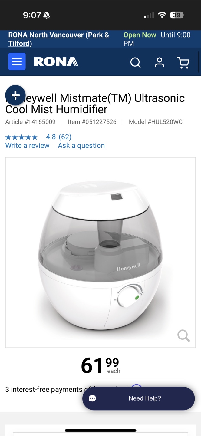 Honeywell Ultrasonic Cool Mist Humidifier and Acare Humidifier - photo 2