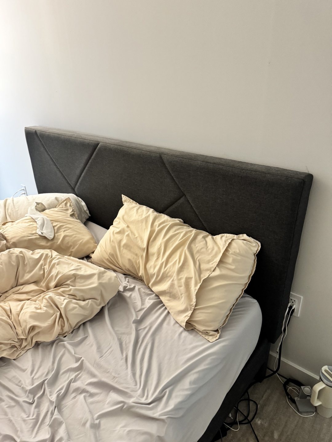 King Upholstered Platform Bed Frame - Gray