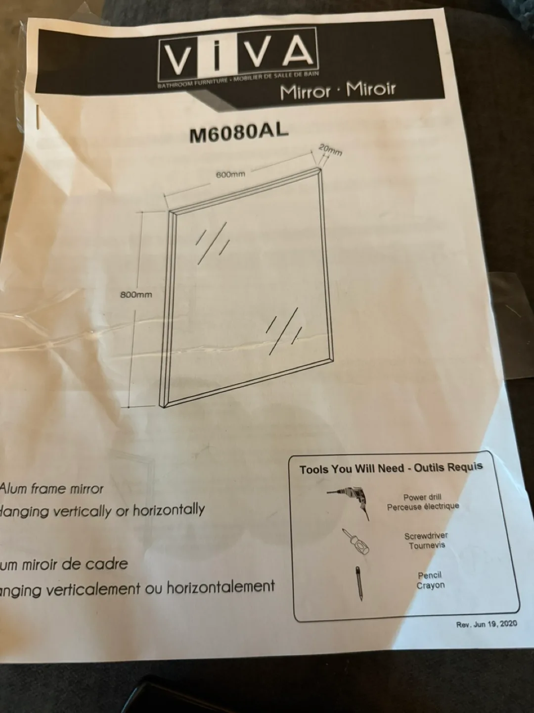 Gorgeous design VIVA M6080AL Bathroom Mirror - Aluminum Frame image indicator(3)