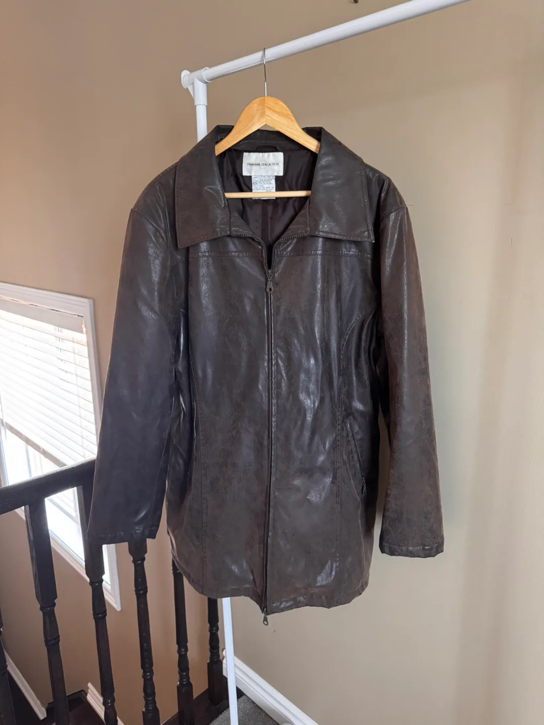 Brown Faux Leather Jacket thumbnail