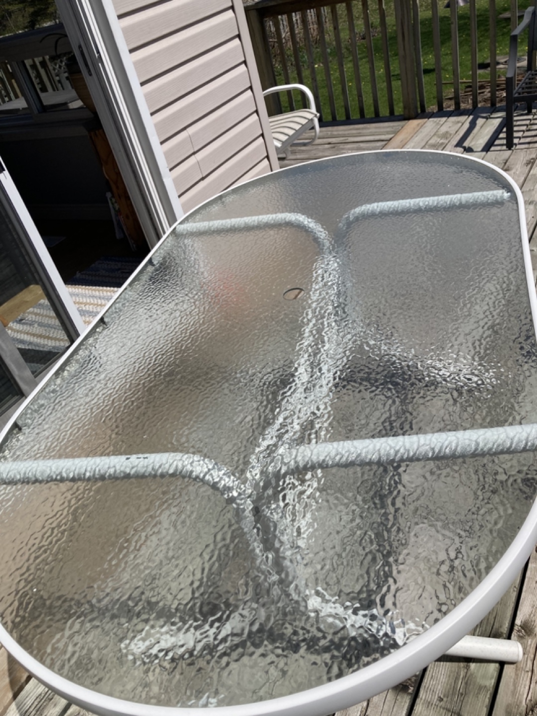 Oval Patio Table with Glass Top